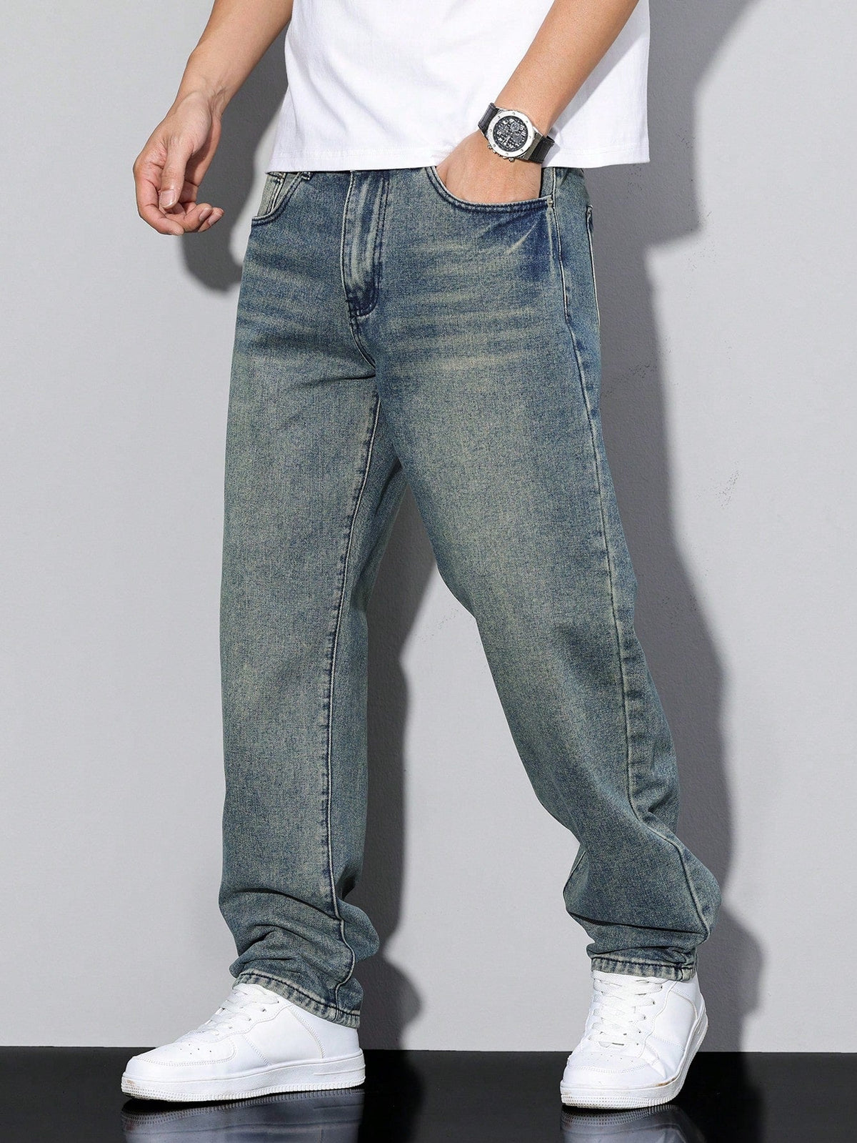 Solid Color Casual Men's Jeans