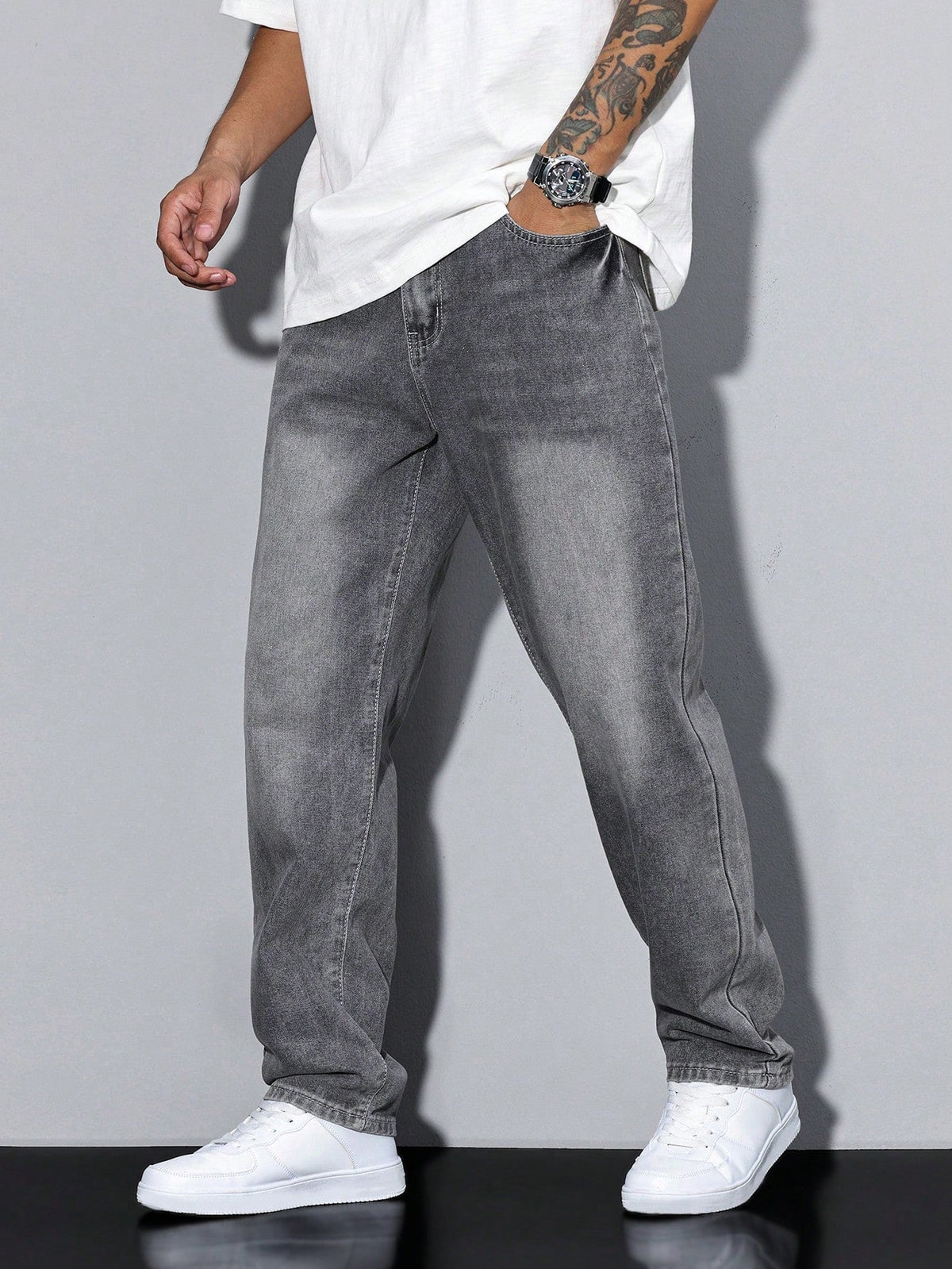 Solid Color Casual Men's Jeans