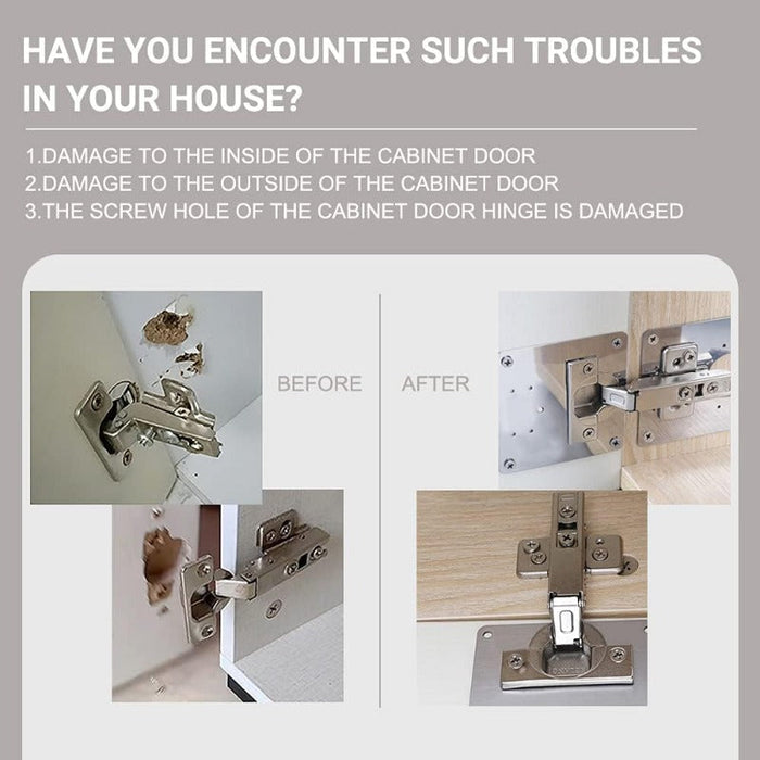 Stainless Steel Cabinet Hinge Repair Plate Kit