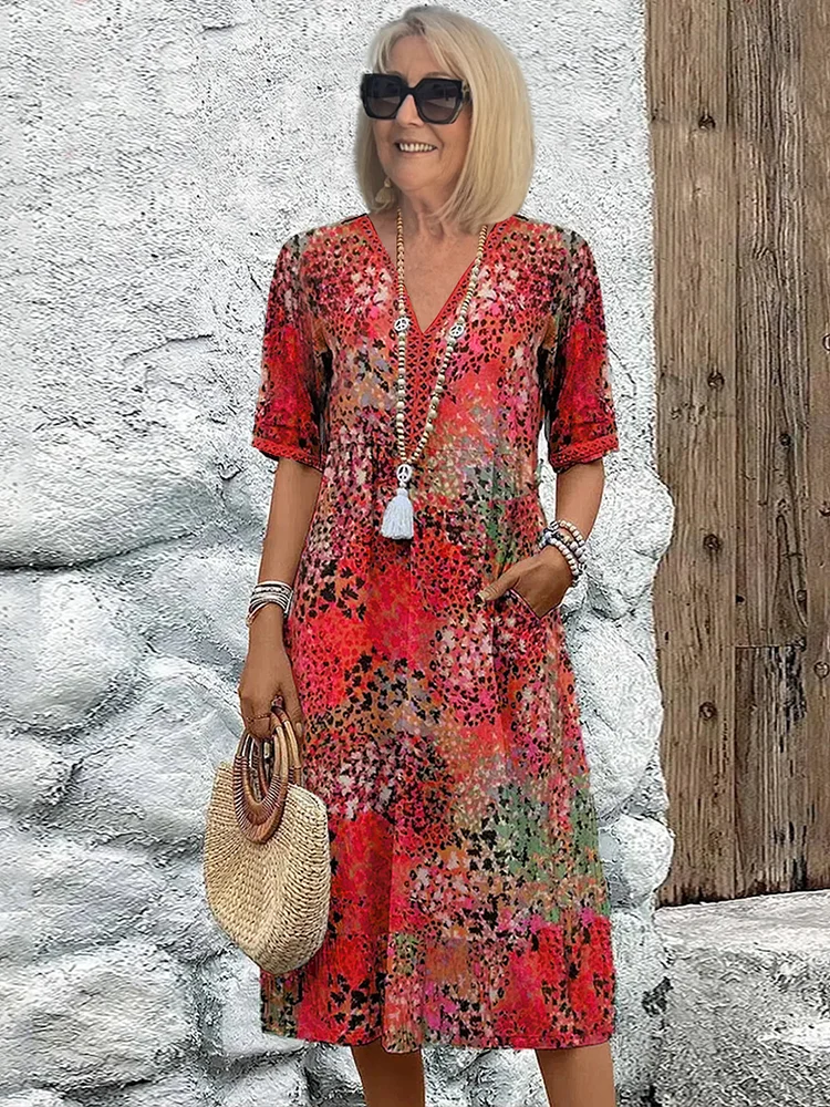 Chic Midi Dress with Flattering Tummy Coverage