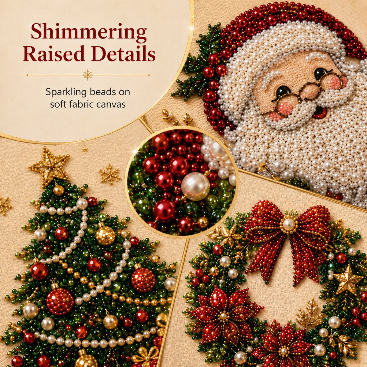 Relaxing & Beginner-Friendly DIY Christmas Pearl Diamond Painting Art Kit With Frame