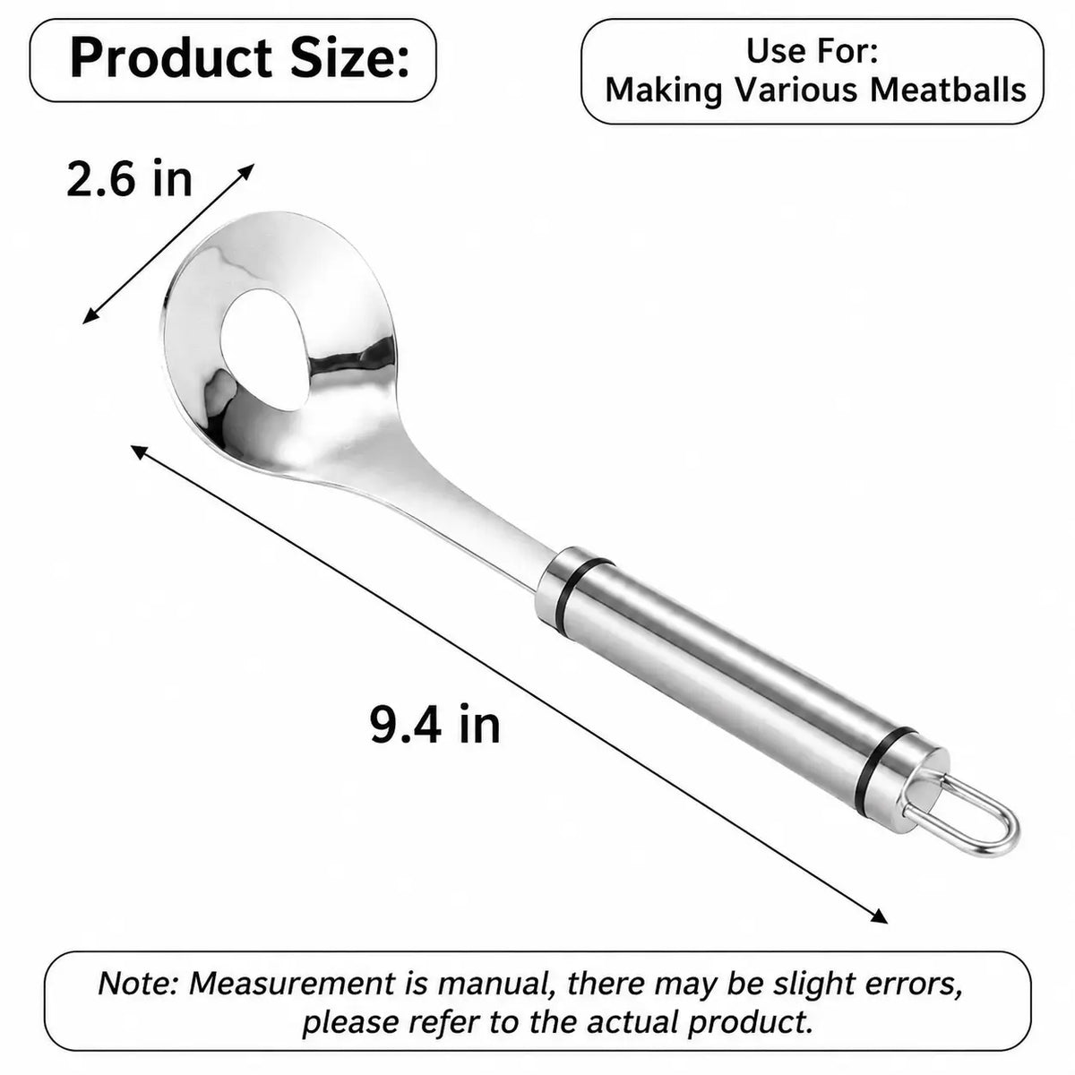 Stainless Steel Meatball Maker Spoon, Non-Stick Meat Ball Extrusion Scoop