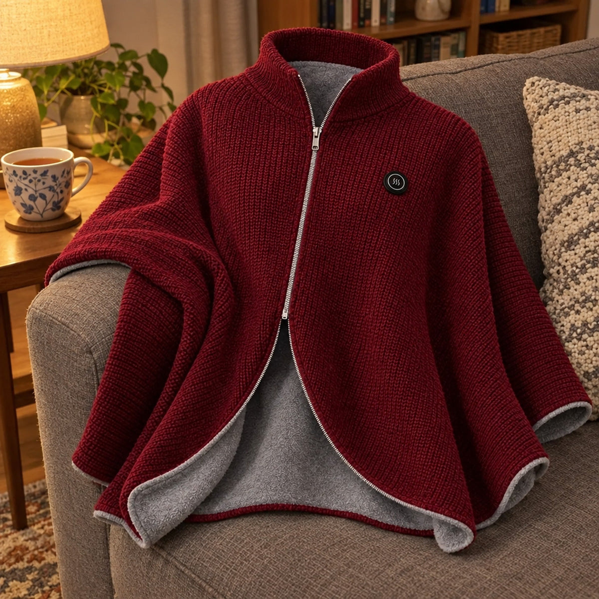 Electric heated shawl with USB power and 3 heat settings