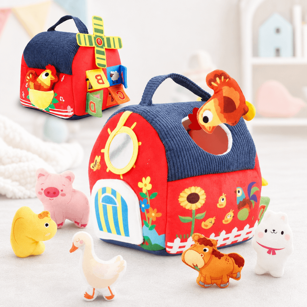 Plush Hide-and-Seek Farm Toy for Fine Motor Skills & Surprise Play