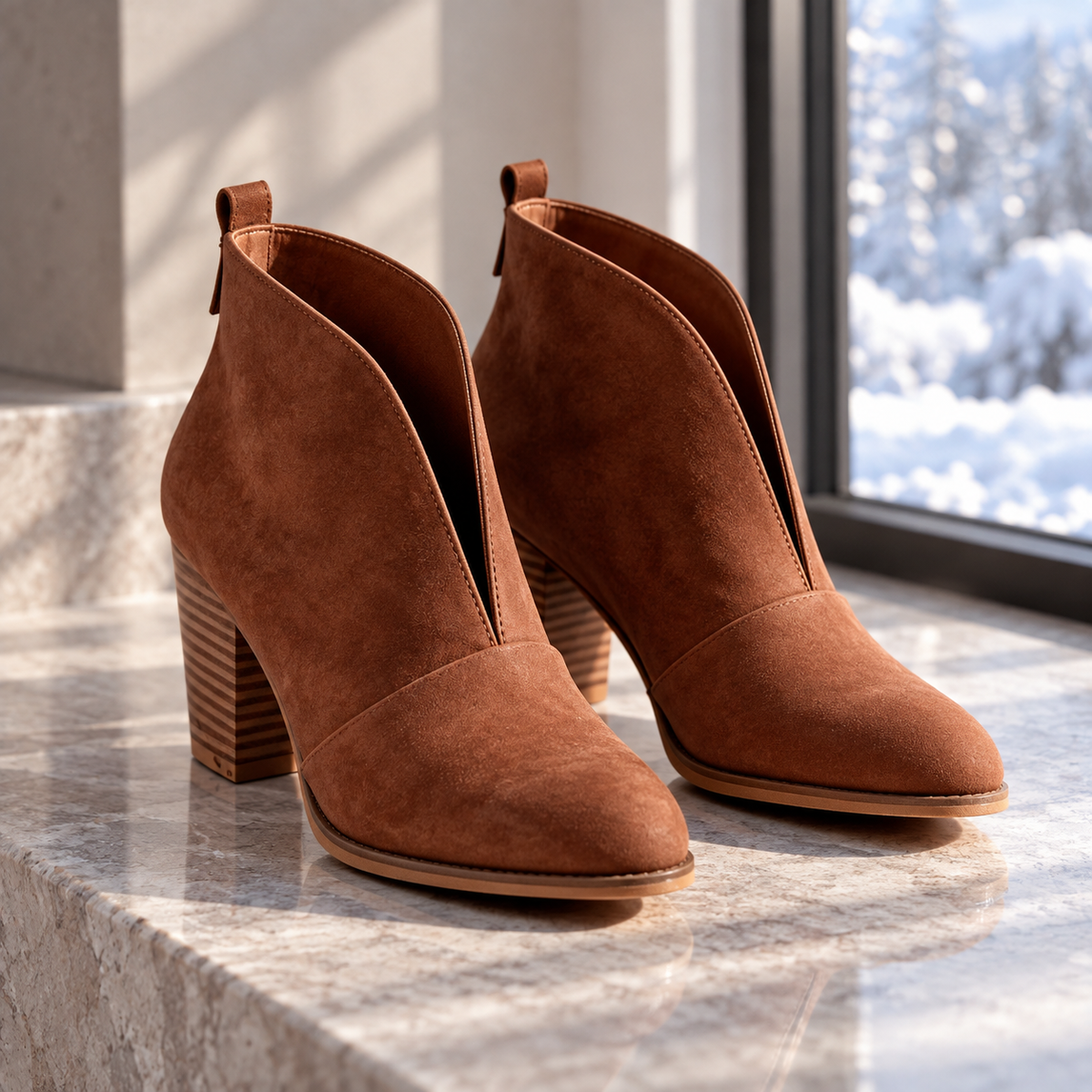 Carina V-Cut Ankle Boots