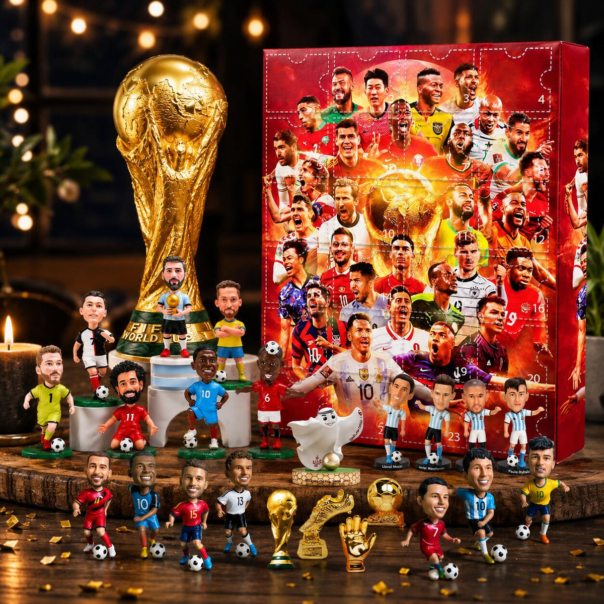 Soccer Advent Calendar 2026 with 3D ornaments and soccer designs