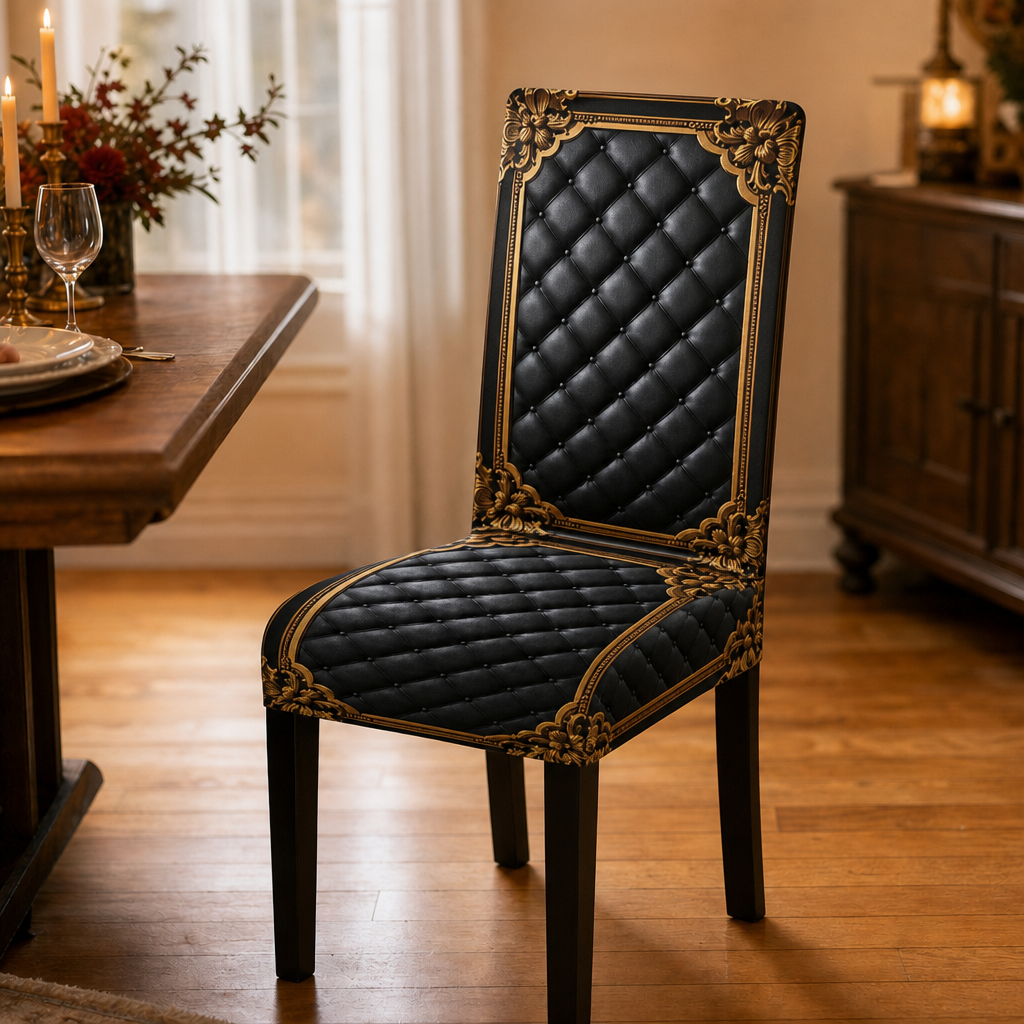 Baroque Print Stretch Dining Chair Cover (6-pack)
