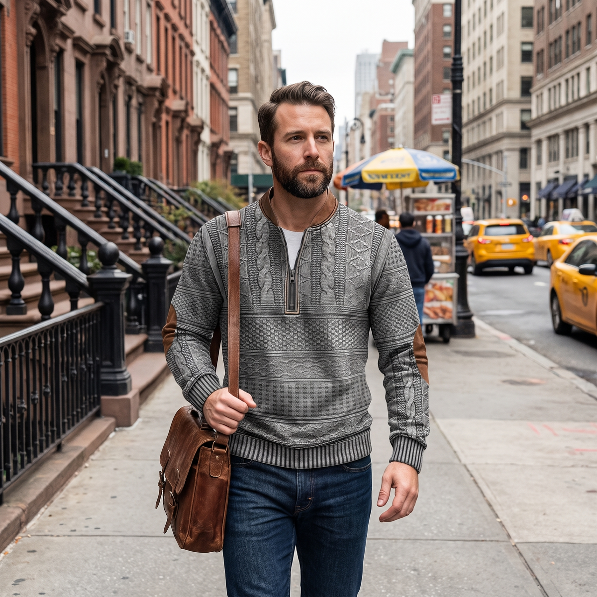 Retro Zip-Up Sweater