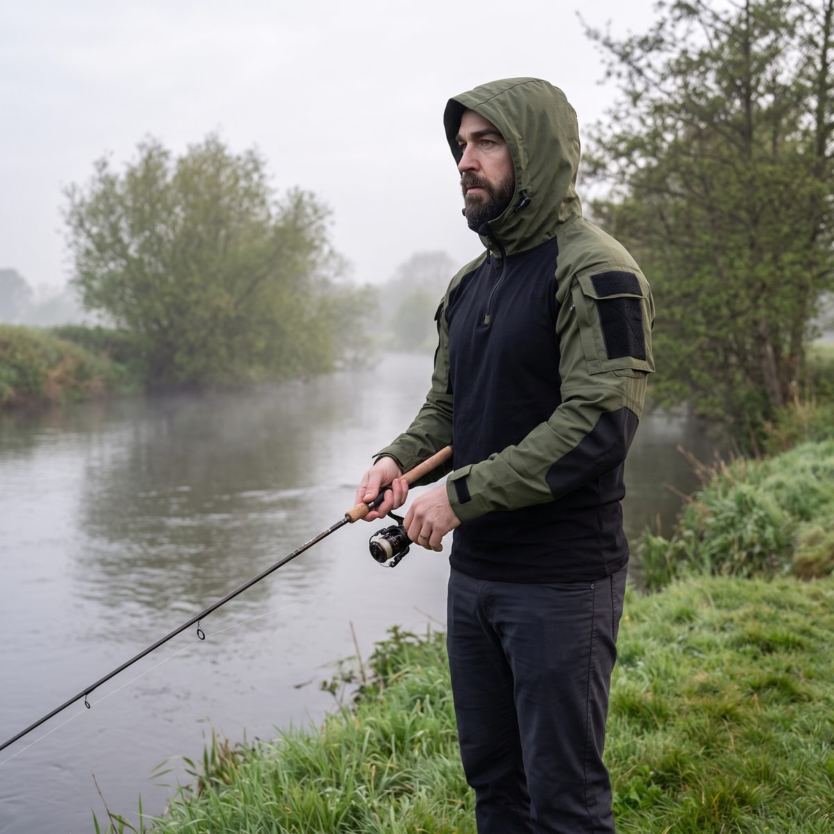 Men's Tactical Quarter Zip Combat Shirt - Fishing Hoodie