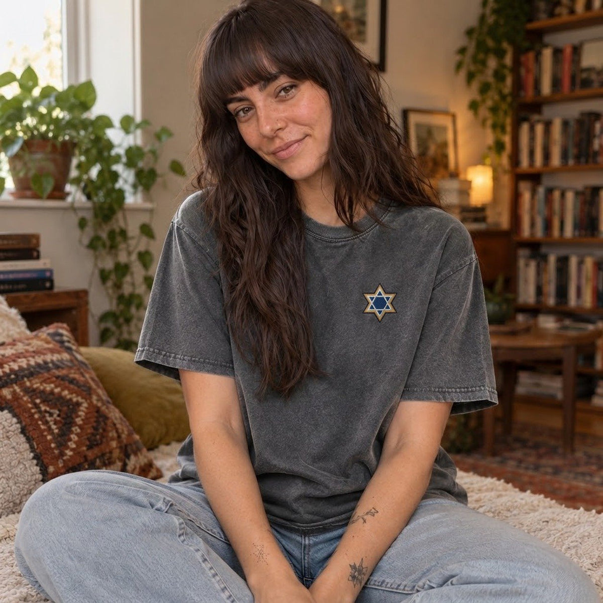 Star of David Left Chest Vintage T-shirt