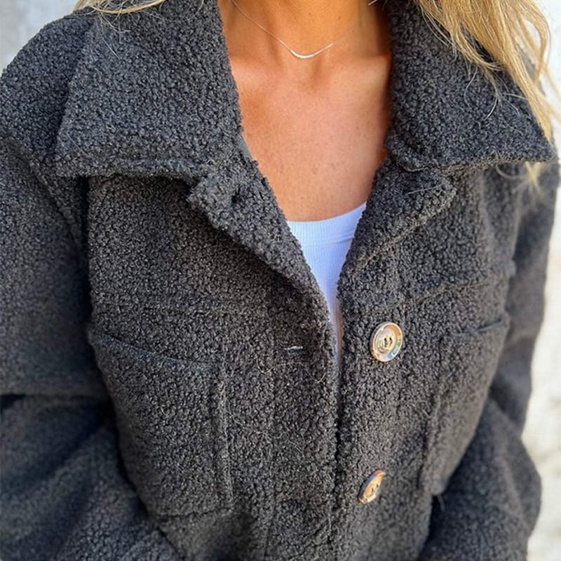 Soft Faux Fur Button-Up Jacket
