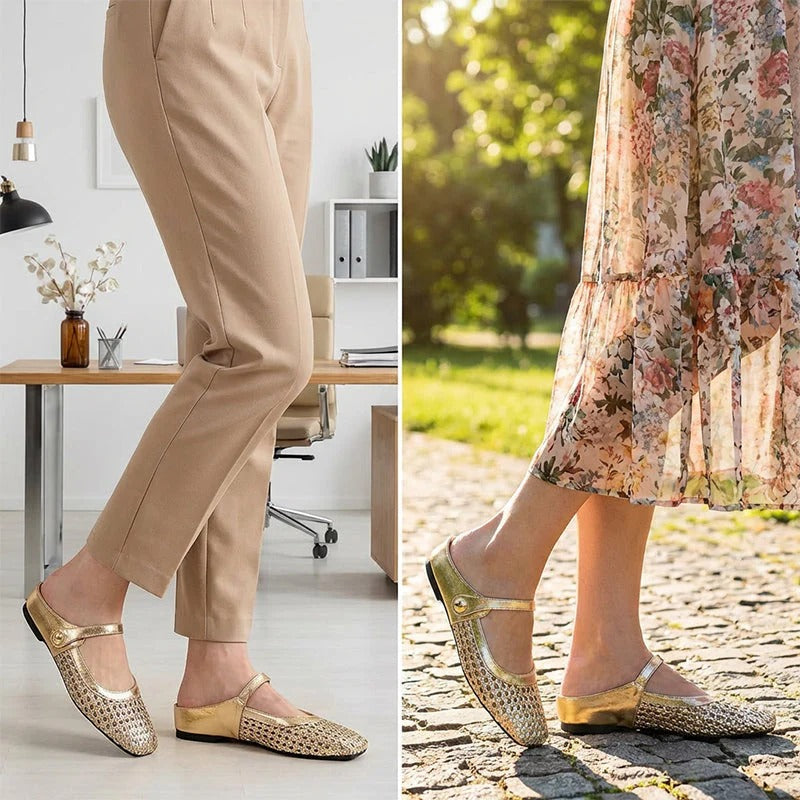 Woven Fabric Clogs with Square Toe