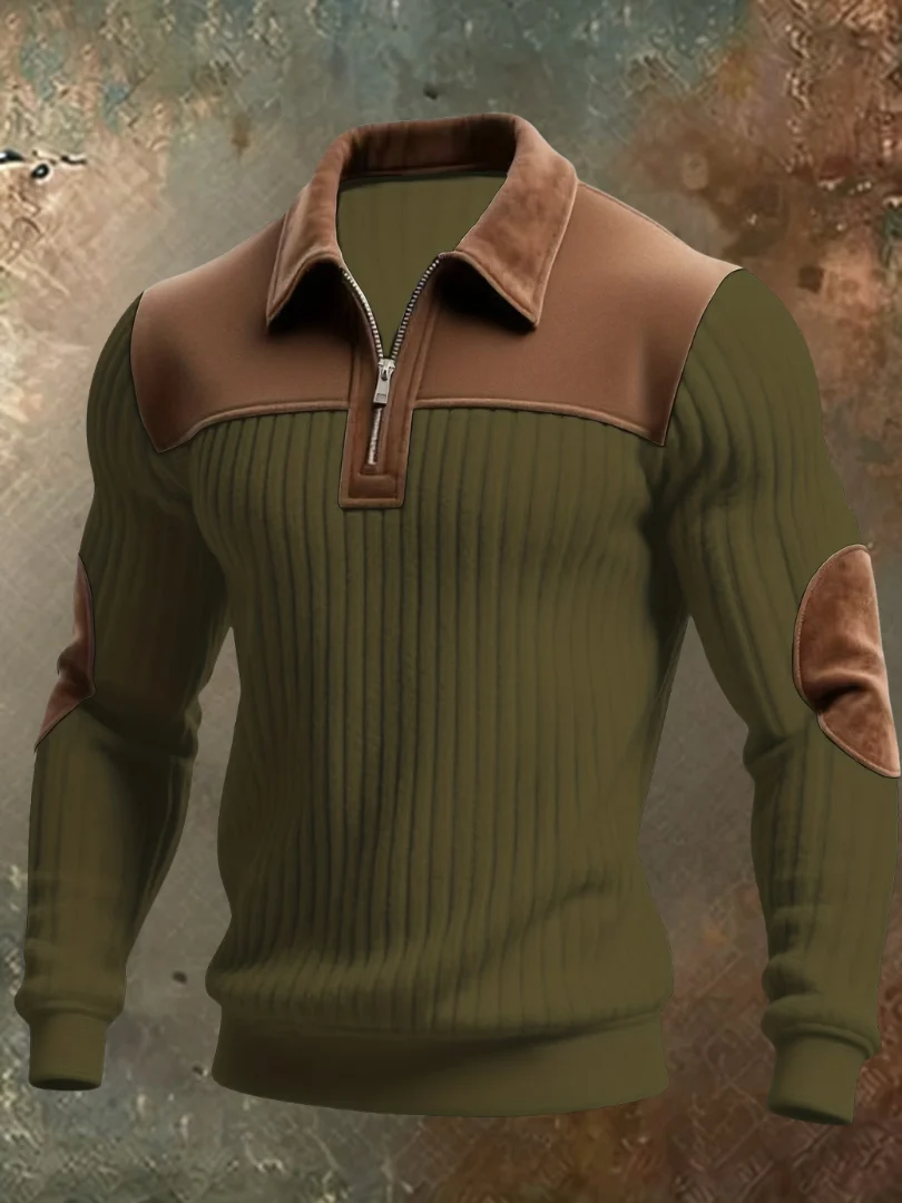 Premium Men's Ribbed Knit Pullover
