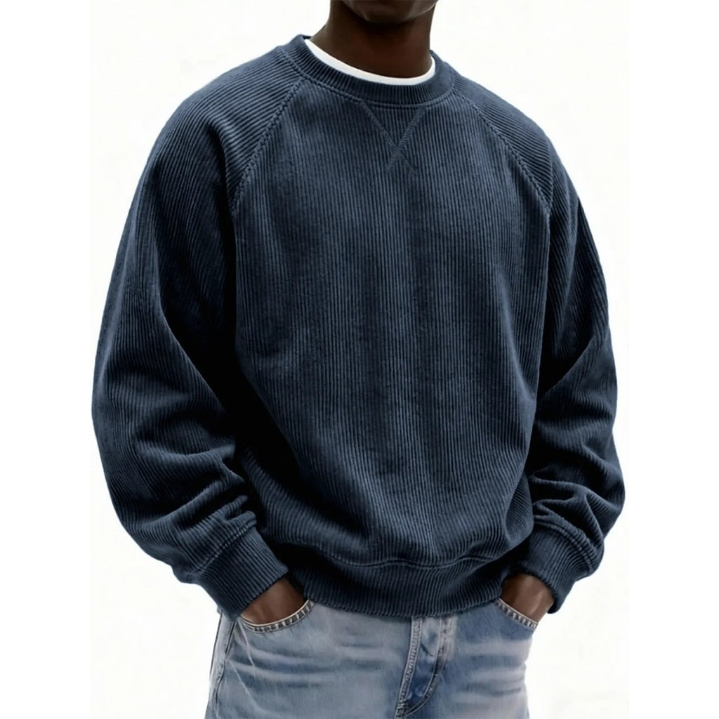 Textured Corduroy Crewneck Sweatshirt