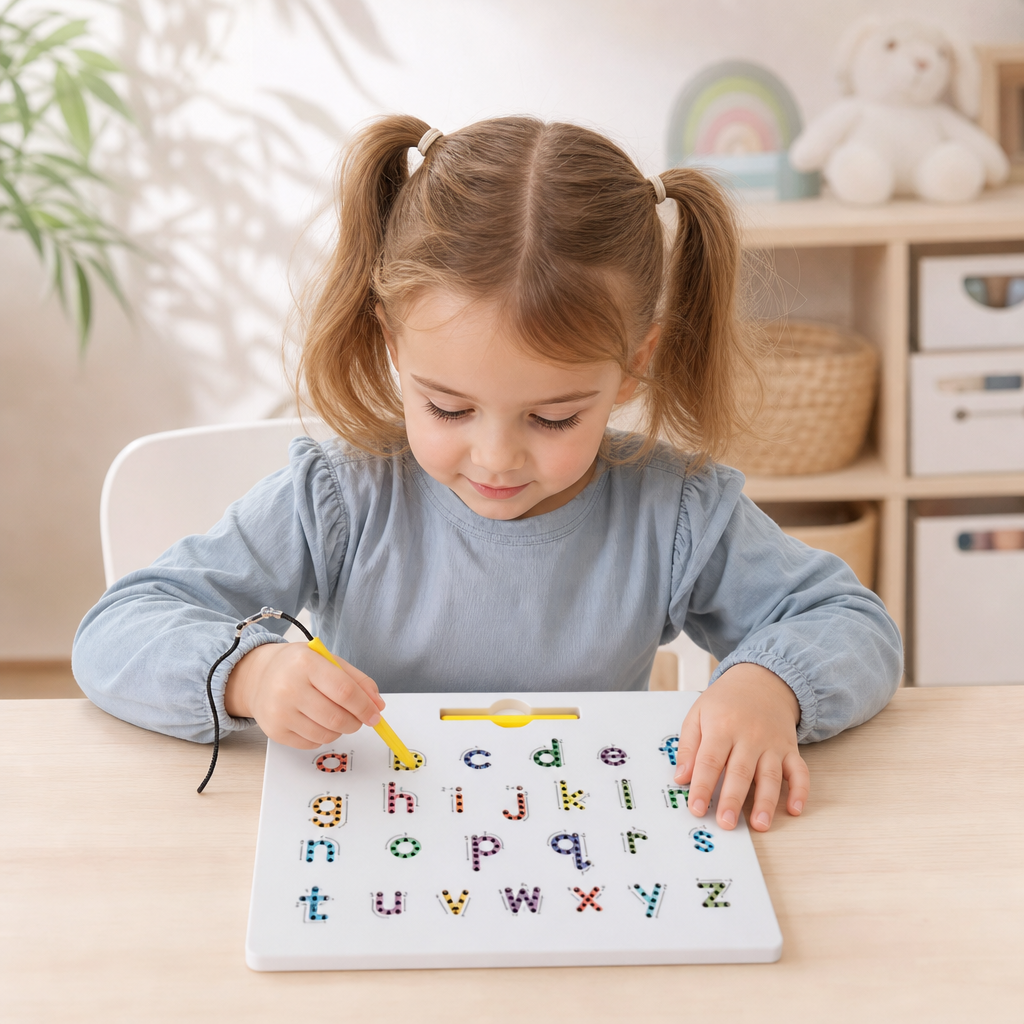 2-in-1 Magnetic Board for Learning to Write Uppercase and Lowercase Letters