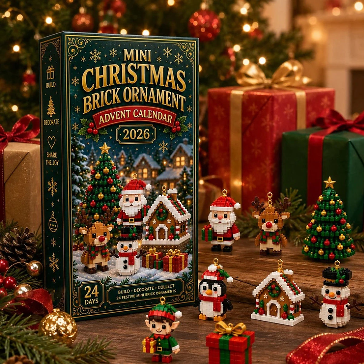Christmas Advent Calendar - 24 Mini Christmas Figures from Building Blocks