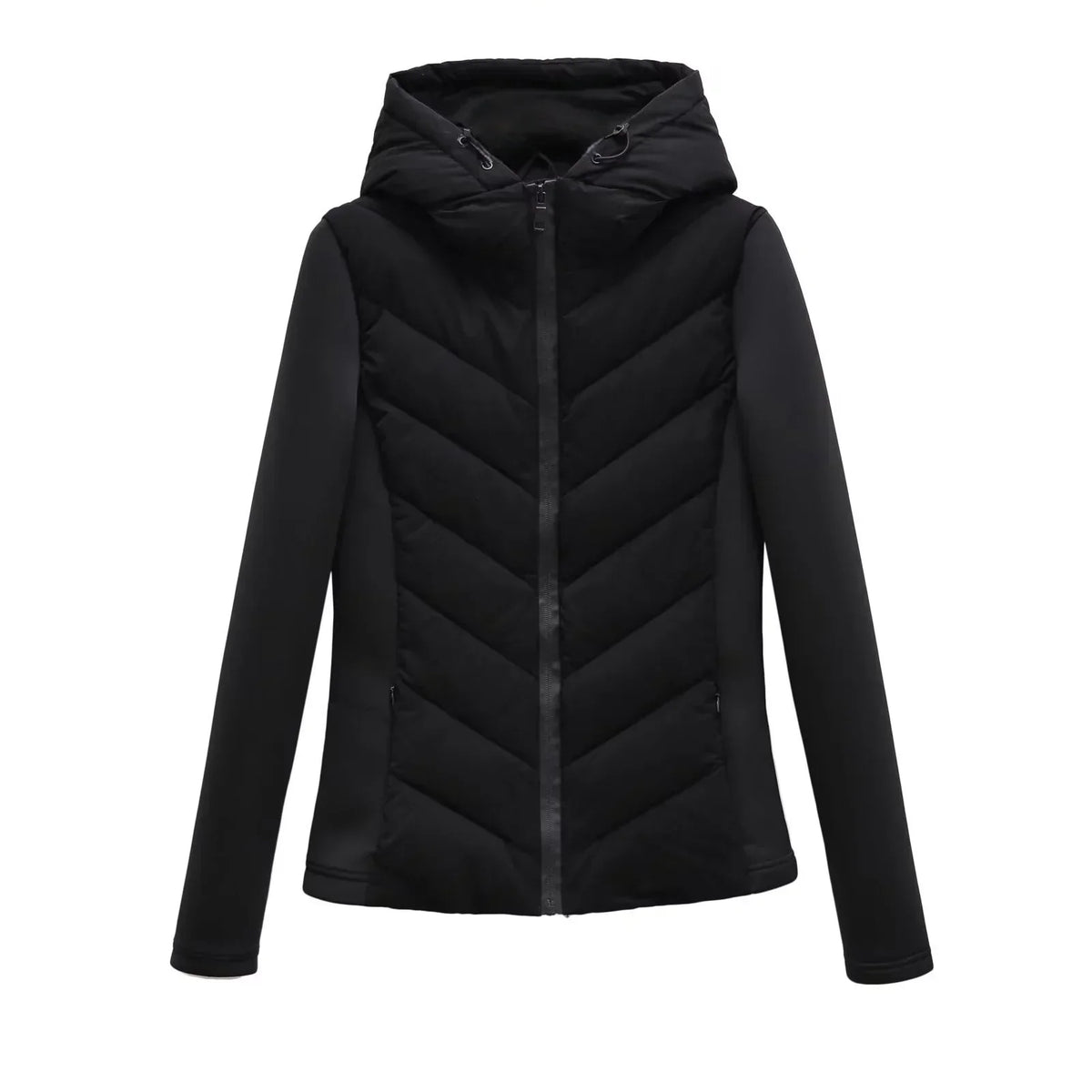 Lightweight Quilted Women's Winter Jacket with Hood and Hidden Pockets