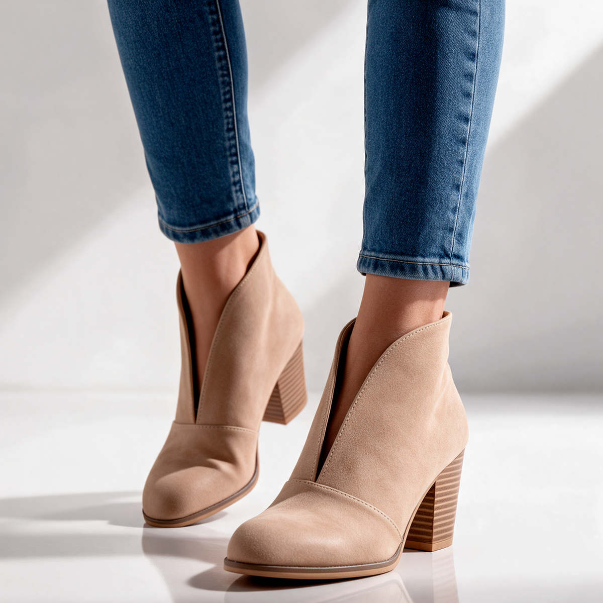 Carina V-Cut Ankle Boots
