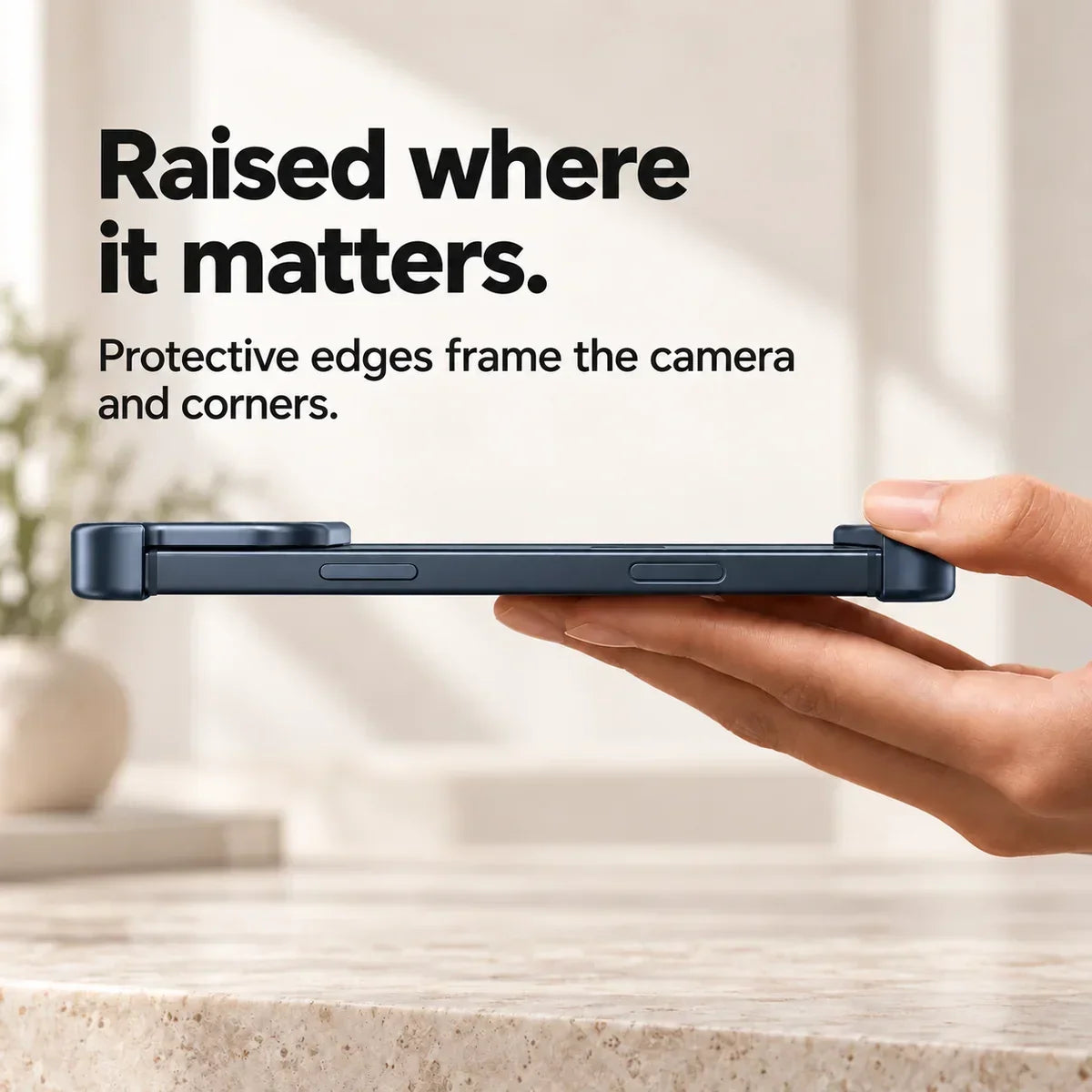 Slim aluminum iPhone bumper case with shockproof edge protection