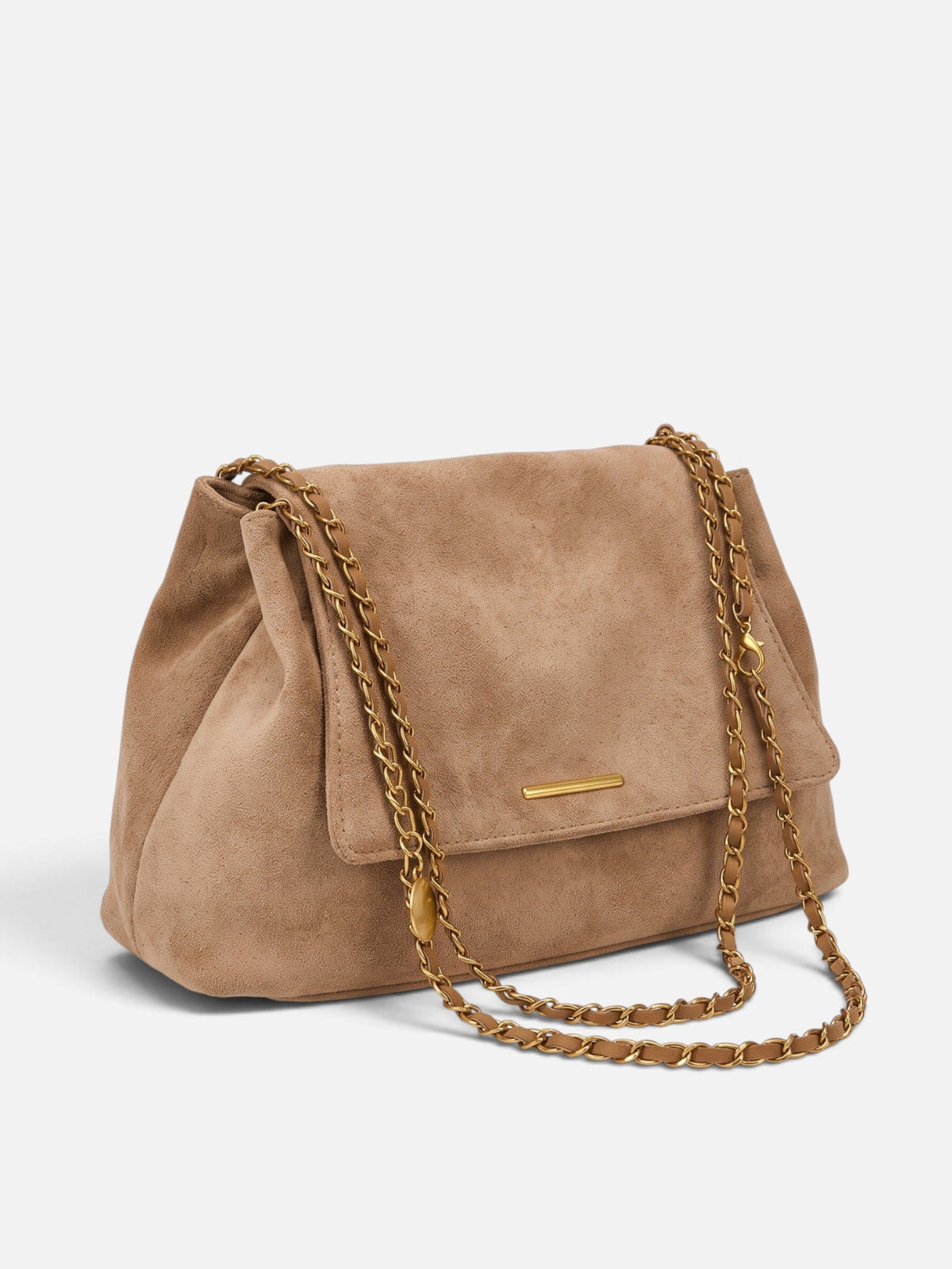 Women's Suede Shoulder Bag with Chain