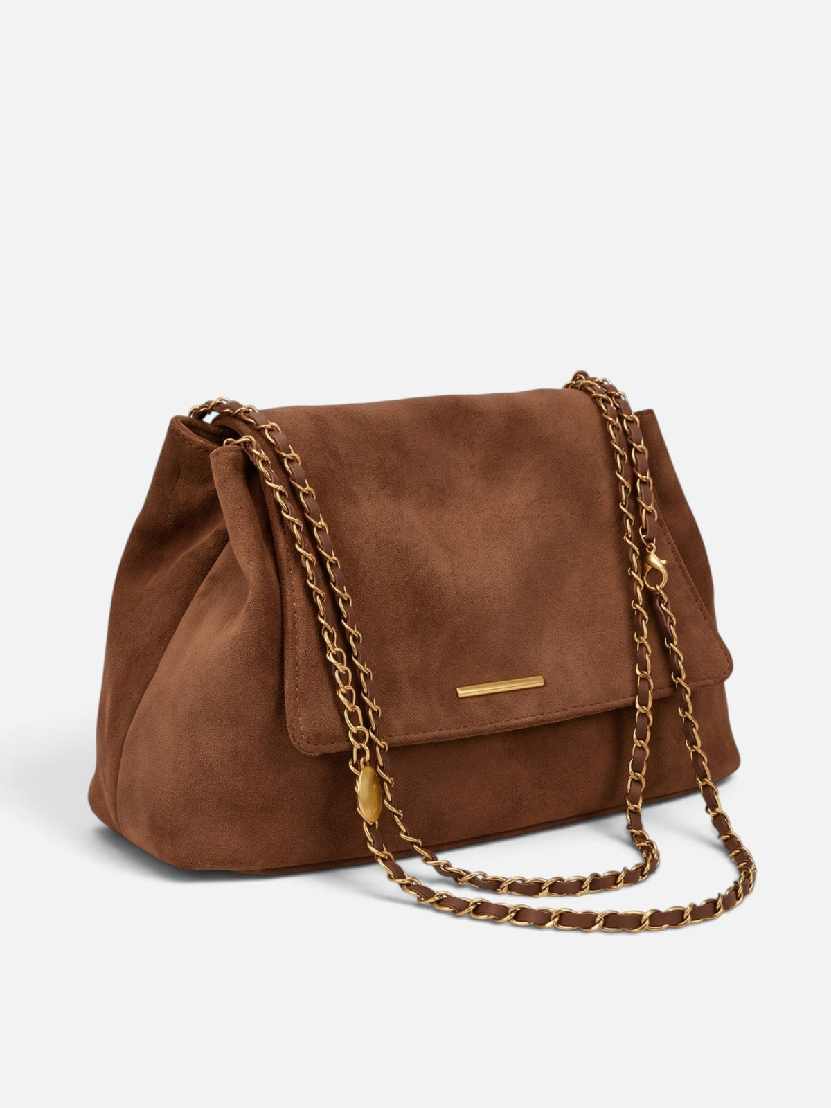 Women's Suede Shoulder Bag with Chain