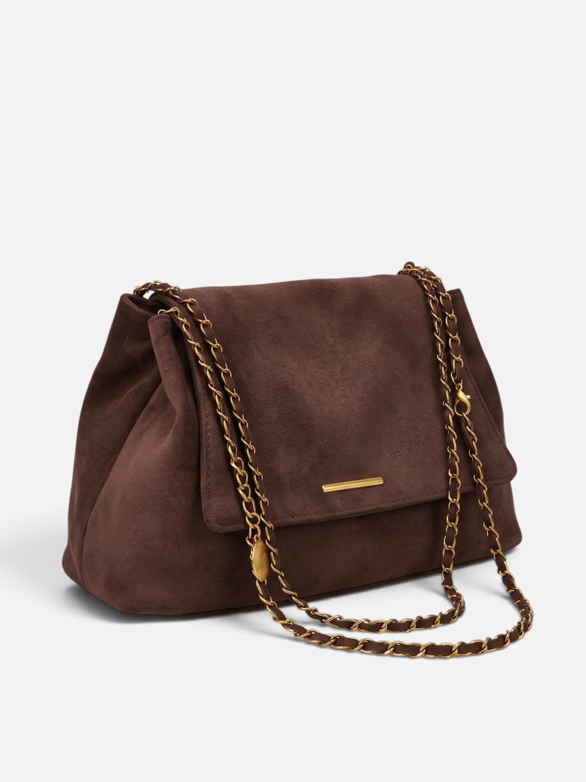 Women's Suede Shoulder Bag with Chain