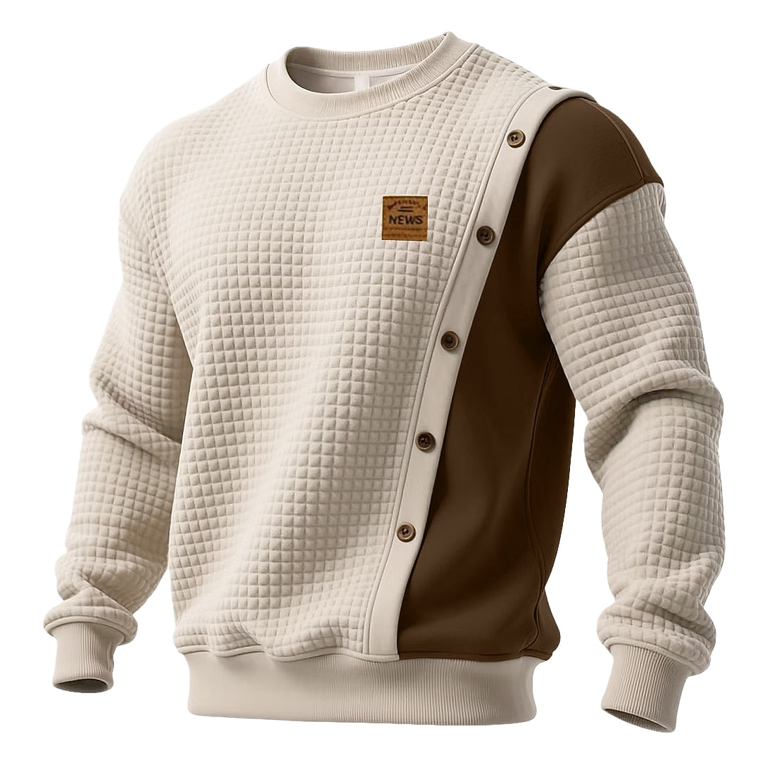 Crewneck Colorblock Waffle Sweatshirt