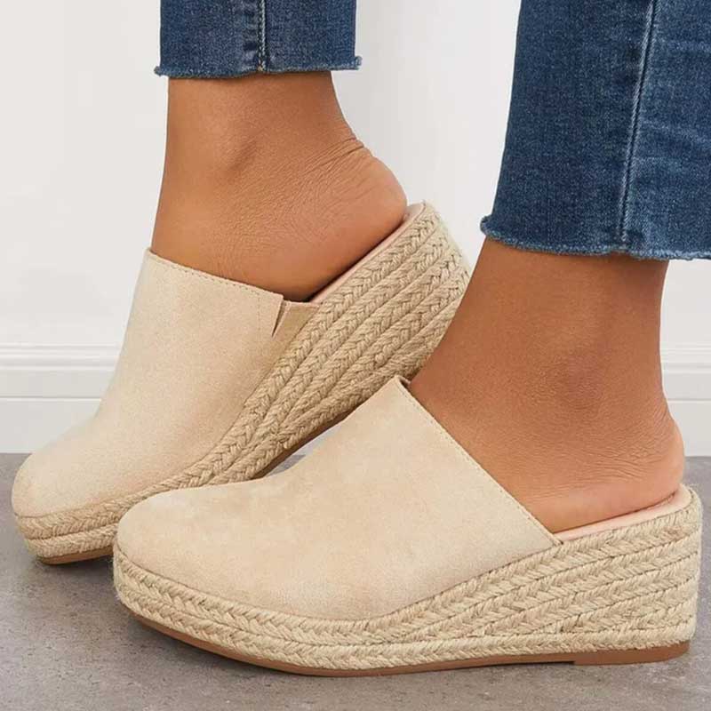 Celrien | Women's Chic Espadrille-Style Platform Wedge Mules