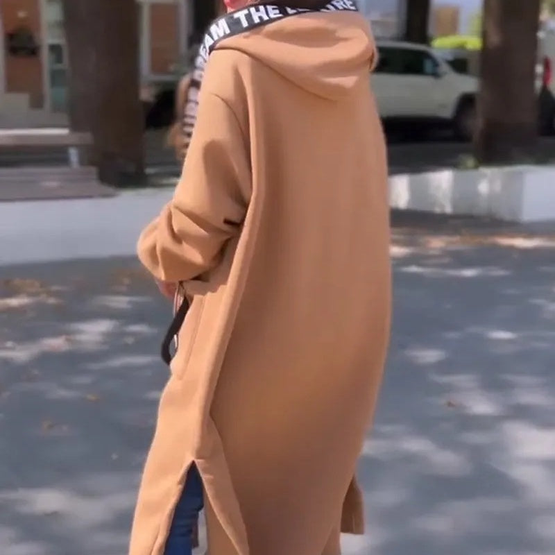 Oversized Hooded Sweatshirt Coat for Women