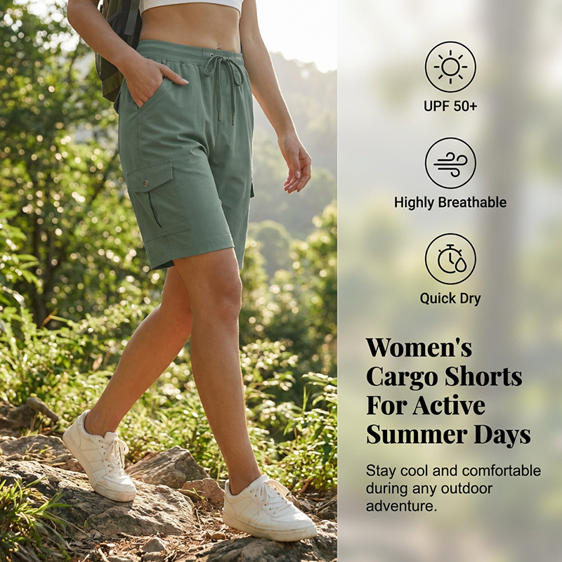 Women's Quick-Dry Cargo Shorts with Pockets