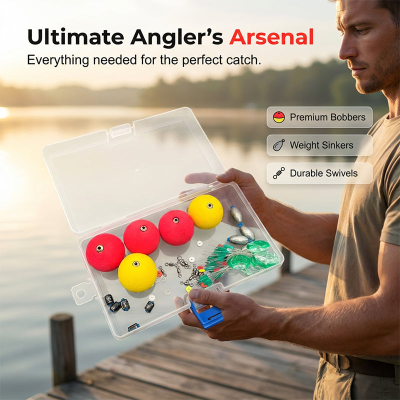 Complete Fishing Set with Floats, Sinkers and Rig Accessories