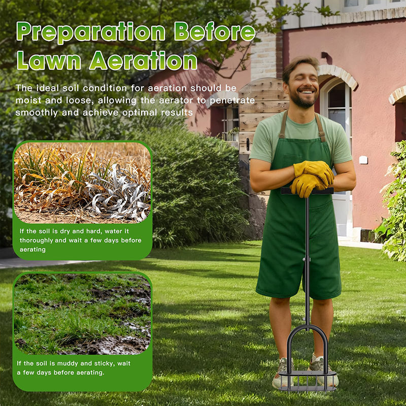 Manual Lawn Coring Aerator - Carbon Steel Build & Spring Ejection | Healthier Grass Made Easy