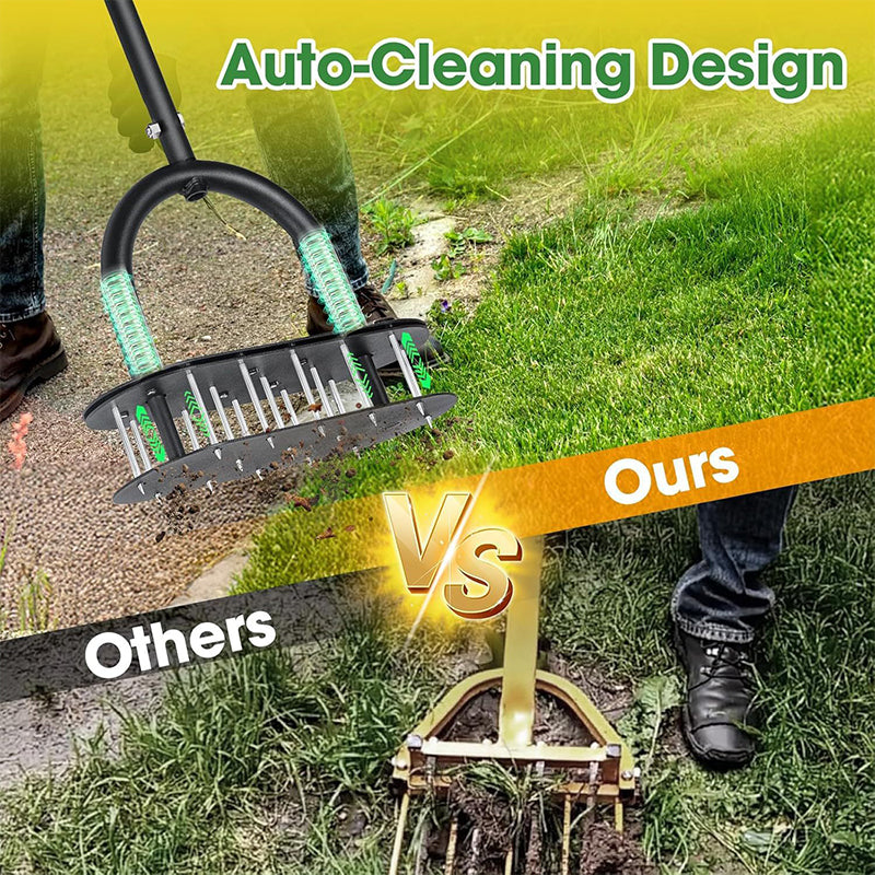 Manual Lawn Coring Aerator - Carbon Steel Build & Spring Ejection | Healthier Grass Made Easy