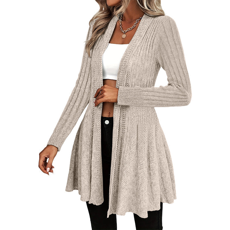 Elegant Textured Open Cardigan