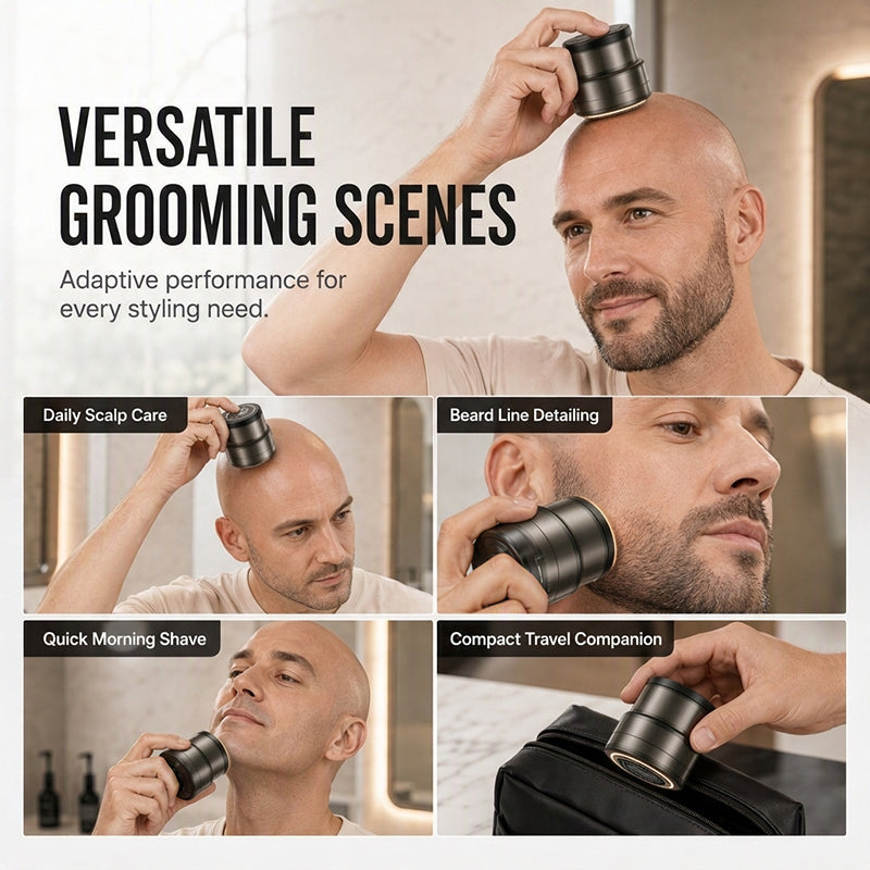 2-in-1 Electric Shaver for Bald Head and Beard Trimmer with Digital Display