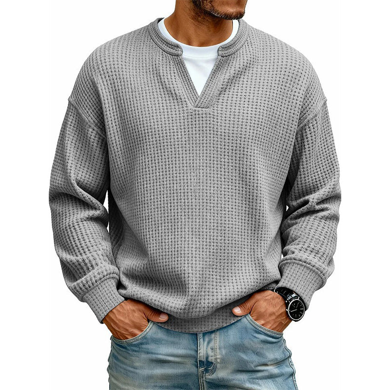 Men's Textured Waffle Layered-Look Long-Sleeve Tee