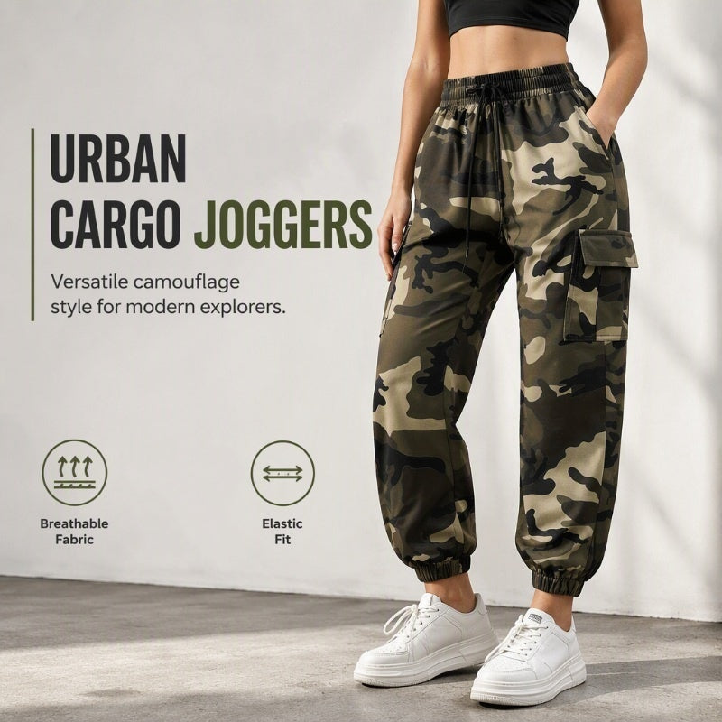 Women's Stretch High-Waist Cargo Joggers