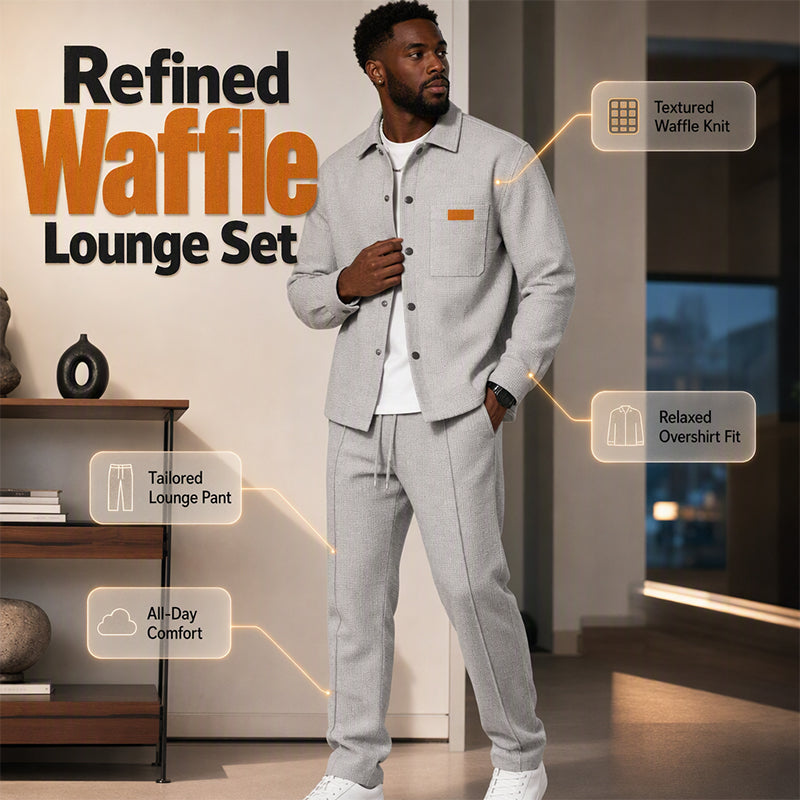 Texture Meets Utility | Men's 2-Piece Lounge Set with Functional Pockets