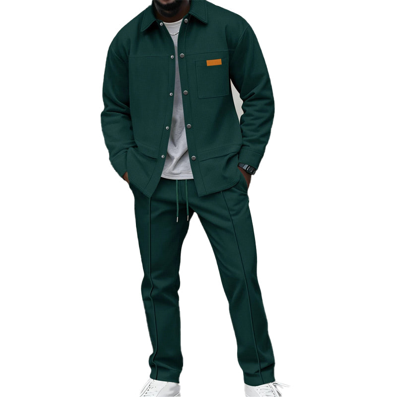 Texture Meets Utility | Men's 2-Piece Lounge Set with Functional Pockets
