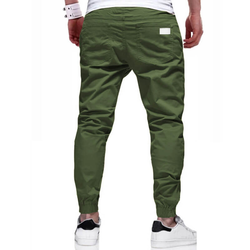 Slim Fit Trousers with Drawstring for Men