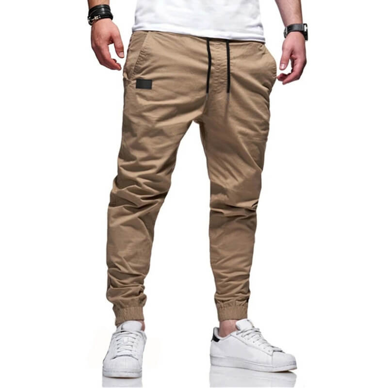 Slim Fit Trousers with Drawstring for Men