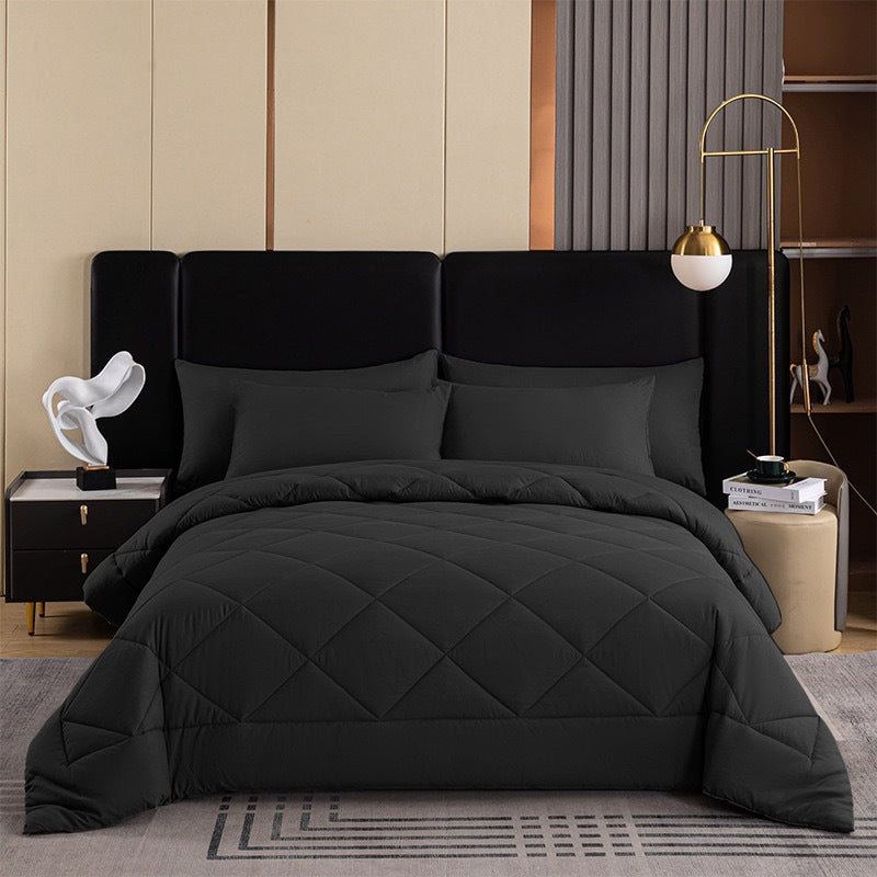 3-Piece Quilted Comforter Set with Pillowcases