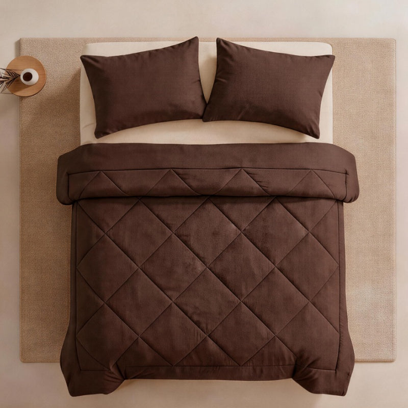 3-Piece Quilted Comforter Set with Pillowcases