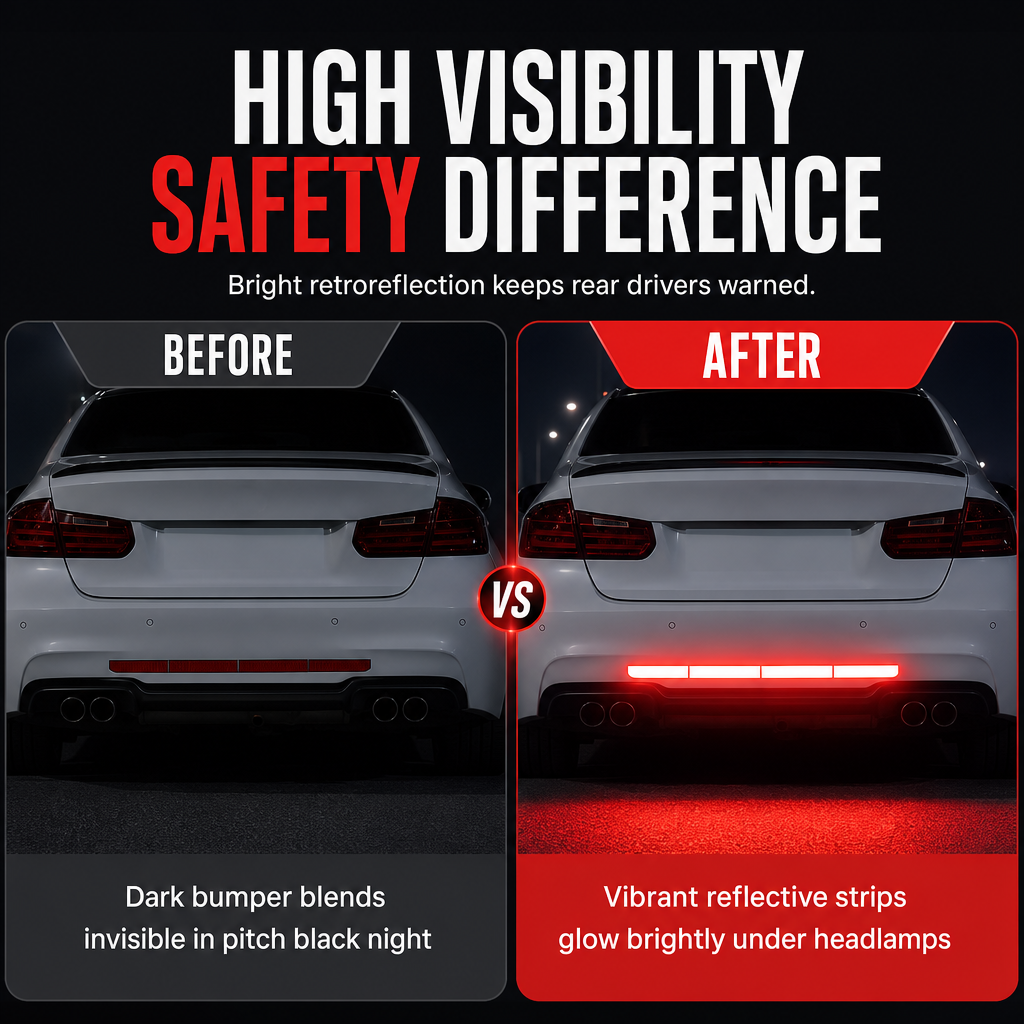 Ultra Bright Reflective Bumper Strips – Hexagonal Prism, Weather Resistant