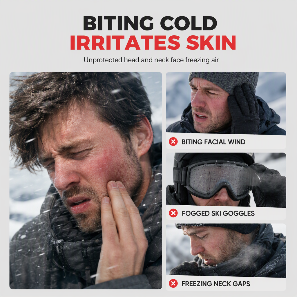 3-in-1 Winter Balaclava – Windproof Covers Head, Neck, Face & Ears. Adjustable Fit for Skiing, Cycling & Cold Weather