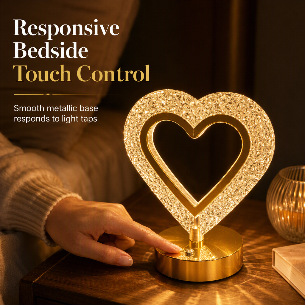 Geometric Crystal Night Lamp: Touch Control, 3 Colors, USB Rechargeable, Cozy Bedroom Light