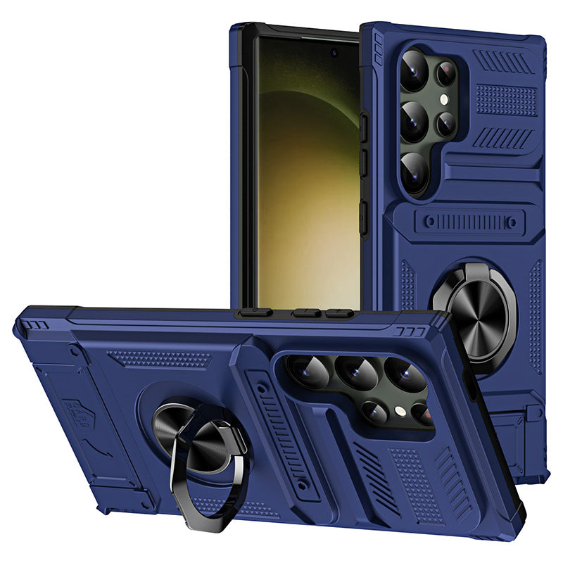 Samsung Case with Card Holder & Magnetic Ring Stand