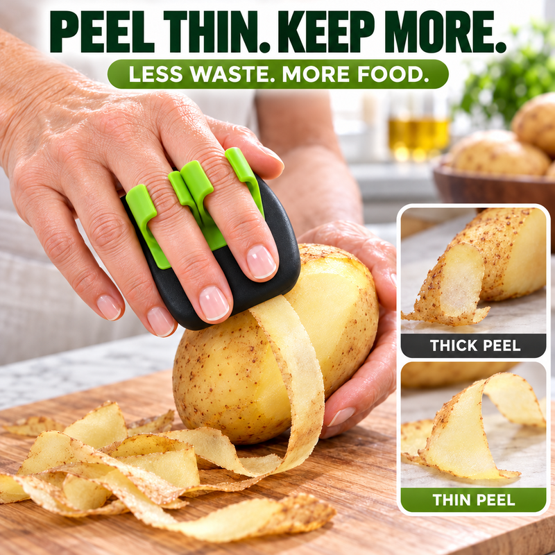 Ergonomic Two-Finger Fruit and Vegetable Peeler