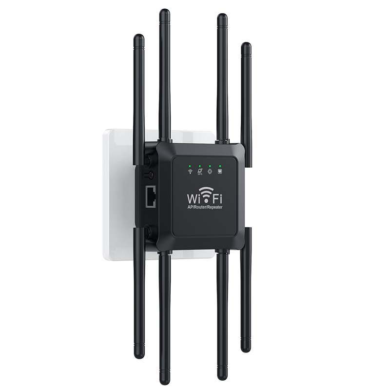 Long Range WiFi Extender for Home – Eight High-Gain Antennas, Dual-Band & Dead Zones Eliminated – Perfect for Basements, Attics and Patios