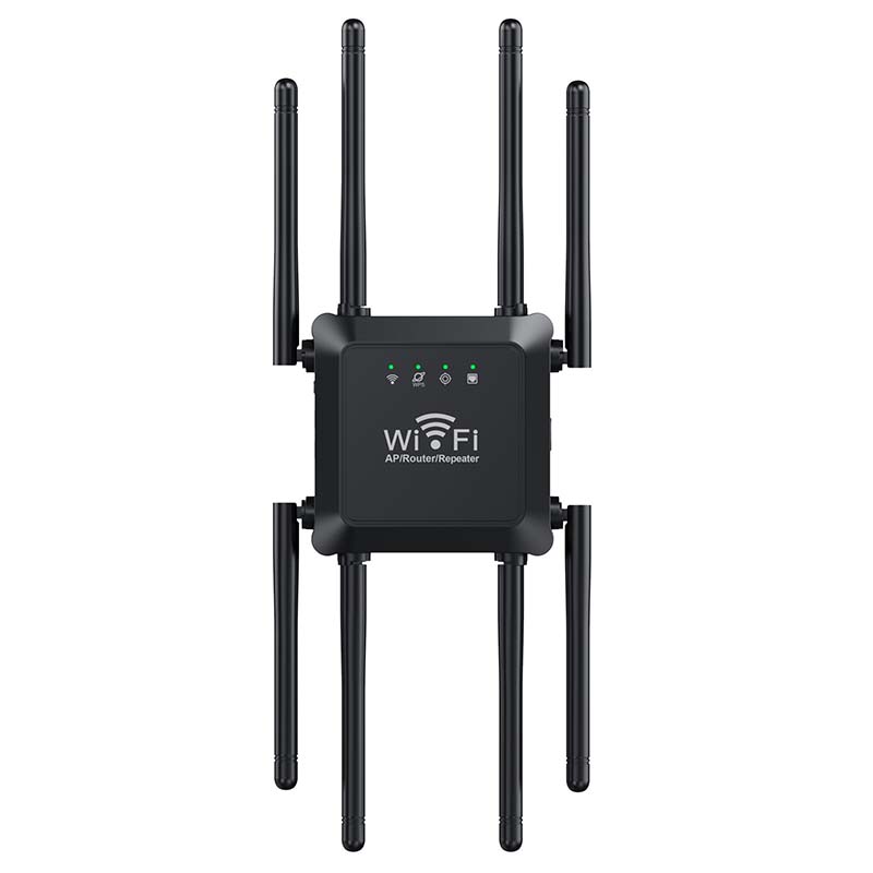 Long Range WiFi Extender for Home – Eight High-Gain Antennas, Dual-Band & Dead Zones Eliminated – Perfect for Basements, Attics and Patios